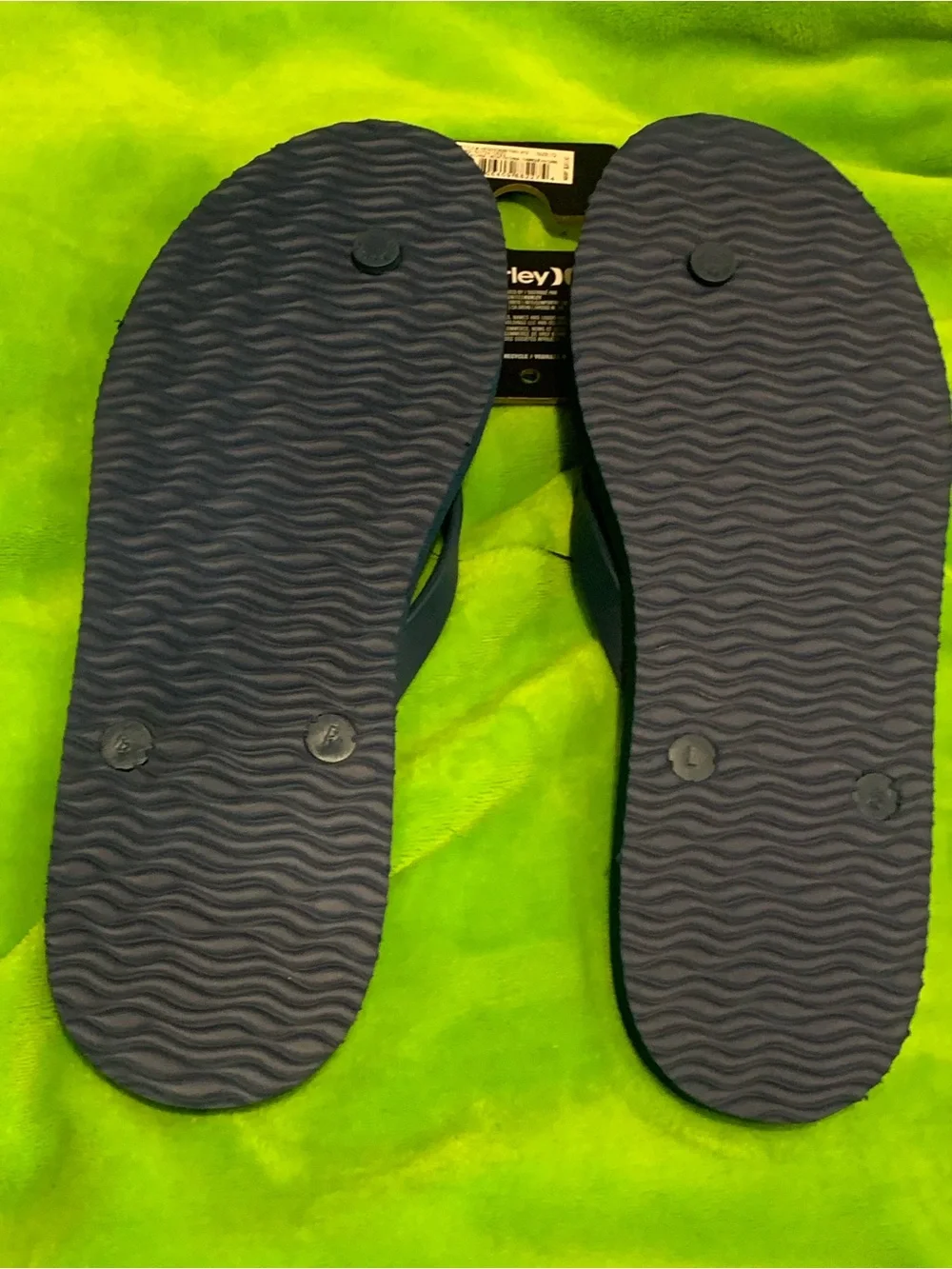 Hurley Navy Blue Logo Flip Flops